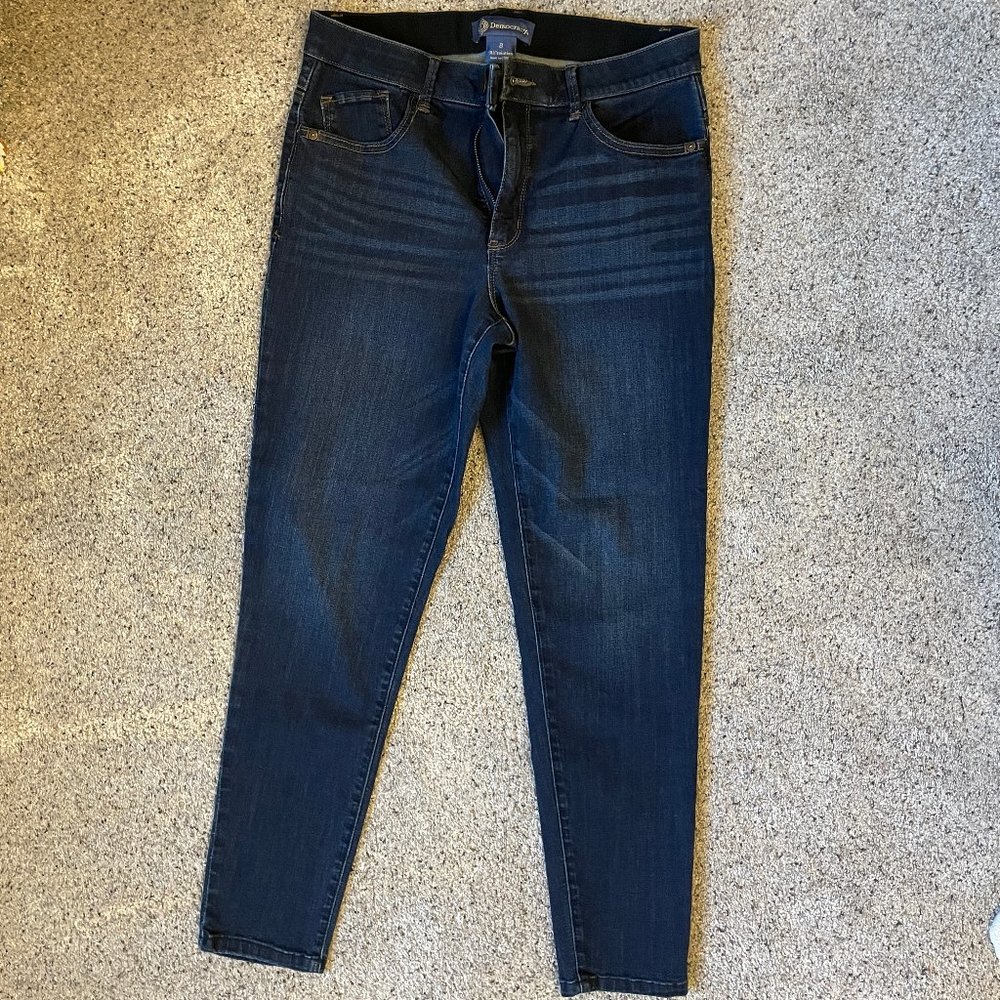 Democracy Ab Technology Jeans Womens 8 Medium Wash Skinny Mid Rise Stretch Denim